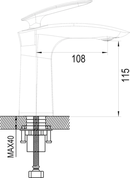 Смеситель для раковины Rose R11H R1101H, черный
