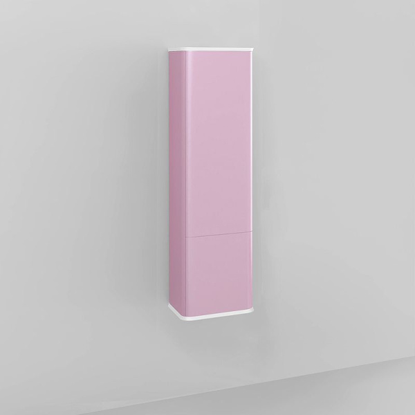 Шкаф-пенал для ванной Jorno Pastel 125 Pas.04.125/P/PI розовый