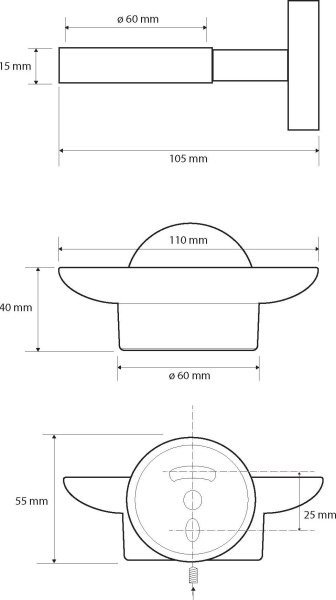Мыльница Bemeta Hematit 159108042 стеклянная
