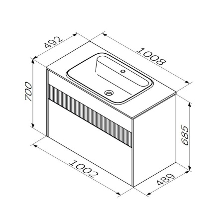 M8FFUX1002WM Func База под раковину AM.PM (push-to-open), 100 см, цвет белый матовый