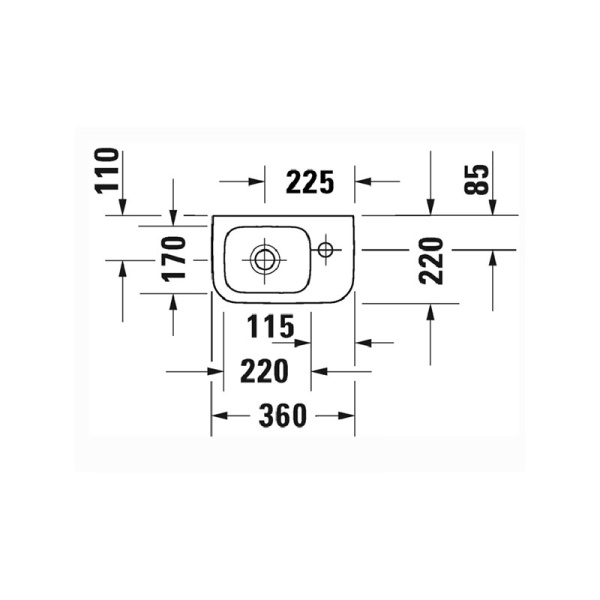 Duravit DuraStyle Умывальник 360х220 мм белый 0713360000