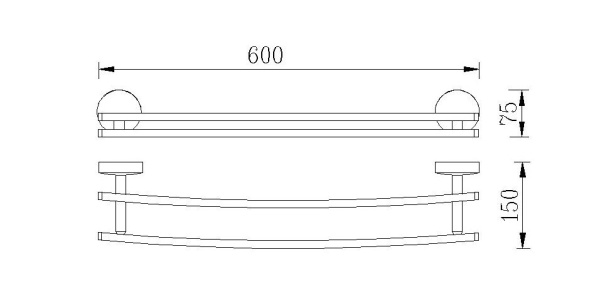 Полотенцедержатель двойной RUSH Fiji FI18532 60 см