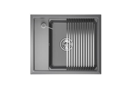 Мойка для кухни Granula Kitchen Space 6004 алюминиум, 60х51 см, прямоугольная
