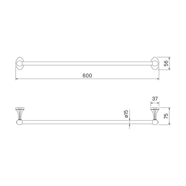 Полотенцесушитель одинарный IDDIS Male сплав металлов MALSS10i49
