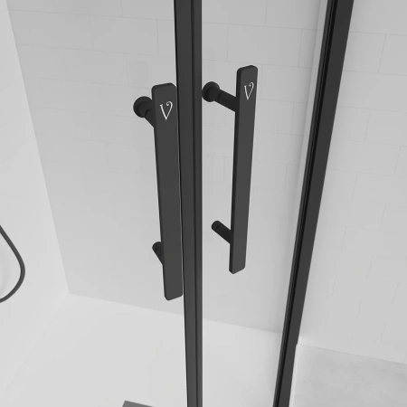 Душевой угол Veconi Evo 200 B, 1000х1000x1950, черный матовый, прозрачное стекло