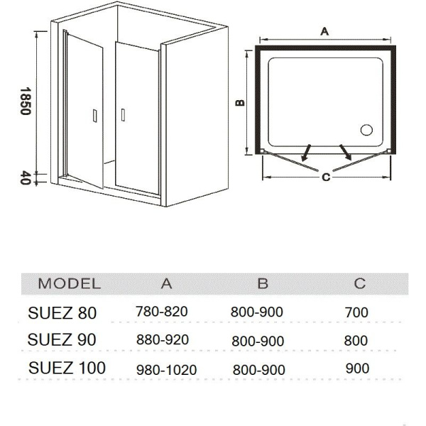 Дверь в нишу River SUEZ 80 ТН, 80x185