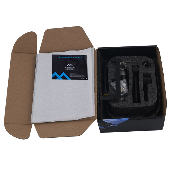 Гигиенический душ со смесителем и держателем туалетной бумаги FASHUN A57703-7, чёрный