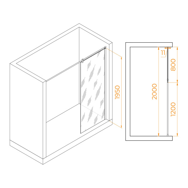 Душевая перегородка RGW WA-033 800