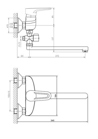 Смеситель для ванны Haiba HB2168