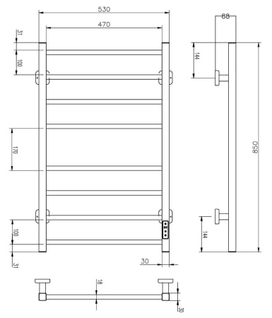 Полотенцесушитель RoxenBath Square 11050-5385C электрический