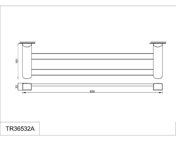 Полотенцедержатель двойной RUSH Thira TR36532A 65 см