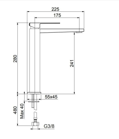 Смеситель для раковины Fiore Kube 100NN8518, черный