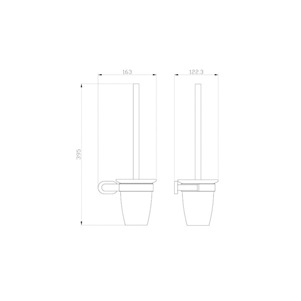 Туалетный ершик в комплекте WONZON & WOGHAND, Глянцевое золото (WW-8429-LG)