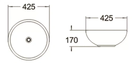 Раковина керамическая (накладная)  SantiLine SL-1065