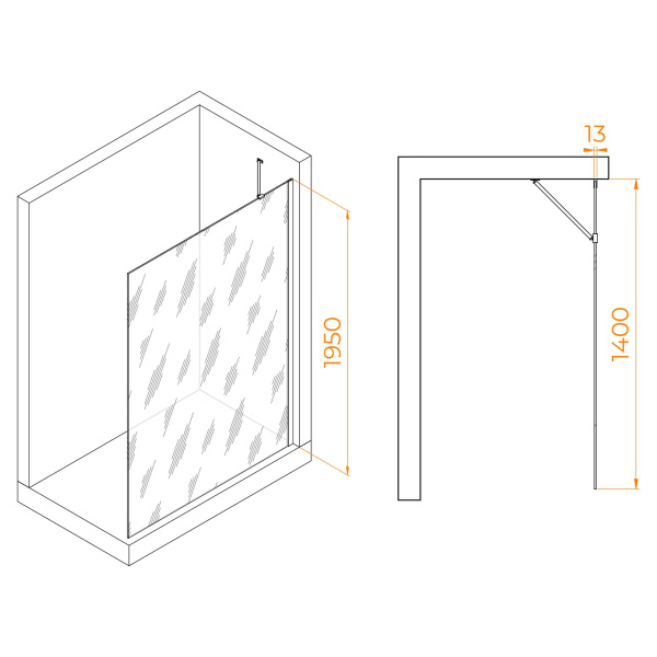 Душевая перегородка RGW WA-110B 1400