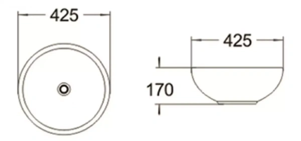 Раковина керамическая (накладная)  SantiLine SL-1065