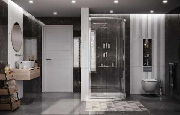 Душевой уголок Ambassador Kingston 14011105, полукруглый, 100х100 см