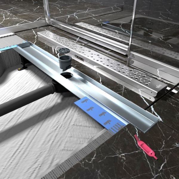 Комплект водоотводящий желоб DP20-700 из нержавеющей стали + Декор. решетка DR20-700 70СМ