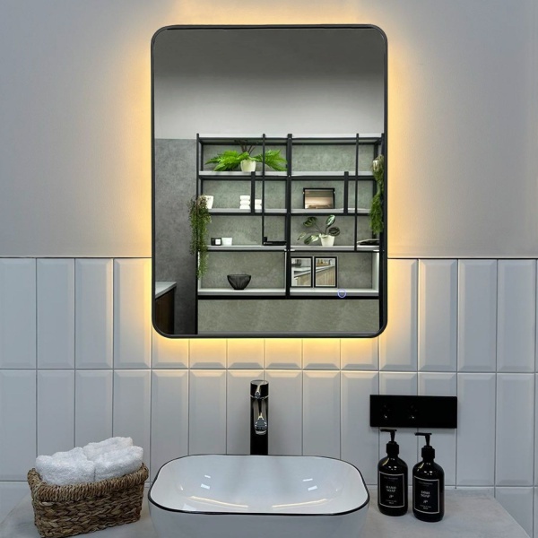 Зеркало RoxenBath Simon (60x80) в алюминиевой раме оружейная сталь