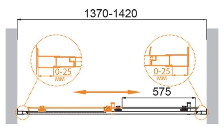 Душевая дверь CEZARES MOLVENO-BF-1-140-C-GM-IV