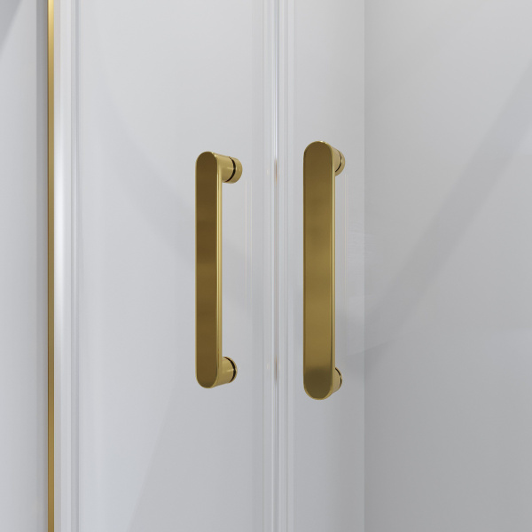 Душевое ограждение Niagara Nova NG-6407-08 GOLD 100x100x190 полукруг, двери раздвижные