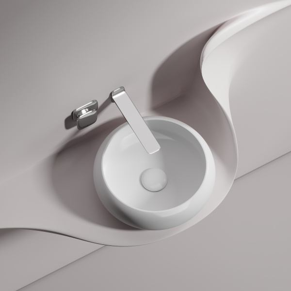 Умывальник Ceramicanova чаша накладная круглая (цвет Капучино Матовый) Element 360x360x120мм