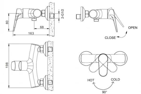 Смеситель для душа Bravat Eler F9191238CP-01-RUS