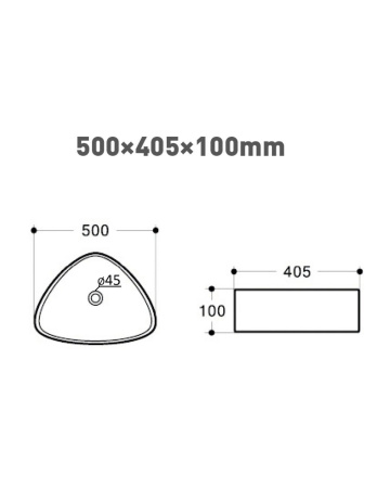 Раковина накладная Orange B07-500W санфарфор, белый глянец