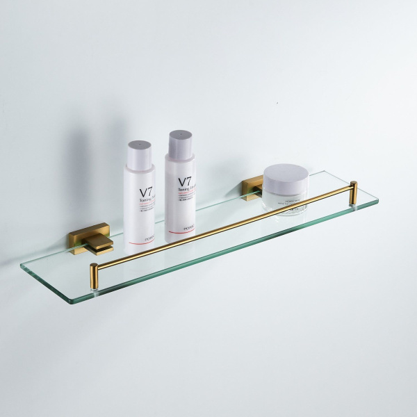 Полка стеклянная Shevanik SG5619G, золотой сатин