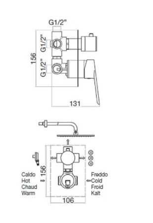 Смеситель для душа Webert Sax Evolution SE880601740, белый