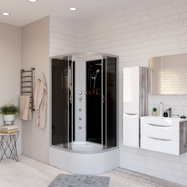 Душевая кабина Niagara Classic NG-2510-14LBKG 120х80х200, высокий поддон 40 см, стекло тонированное