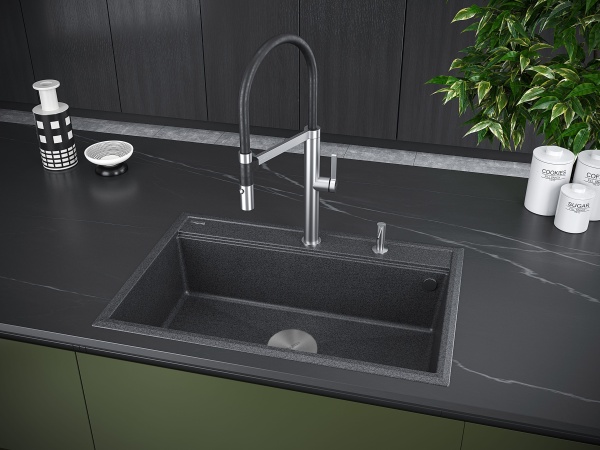 Мойка STEPIA 80, IT-GRANIT, PM117551-DG, графит, 750х510, Paulmark