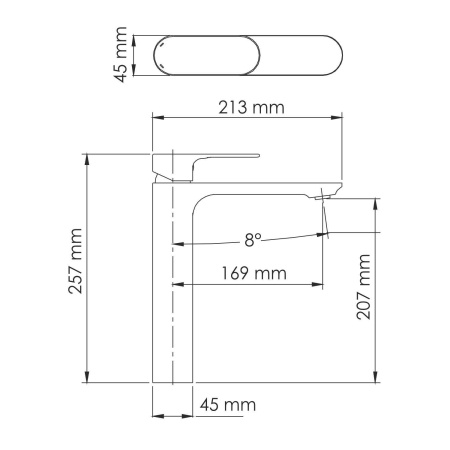 Смеситель для умывальника WasserKRAFT Dinkel 5803H