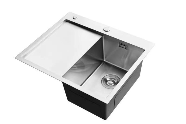 Кухонная мойка Roxen Vespa 60х50 правая, с коландером и дозатором, сатин 560230-60R