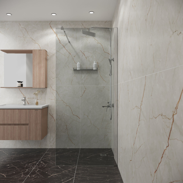 Душевая перегородка Niagara Eco NG-531-90 (90х190) хром,стекло прозрачное,1 место