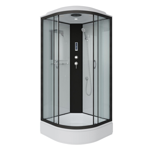 Душевая кабина Niagara Classic NG-6703-14 80х80х215, низкий поддон 26 см, стекло прозрачное, черные профиля