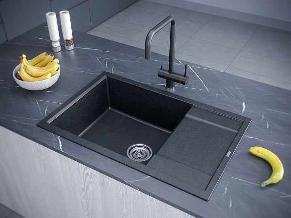 Мойка FLUGEN 60, IT-GRANIT, PM317850-BLM, черный, 780х500 мм, Paulmark
