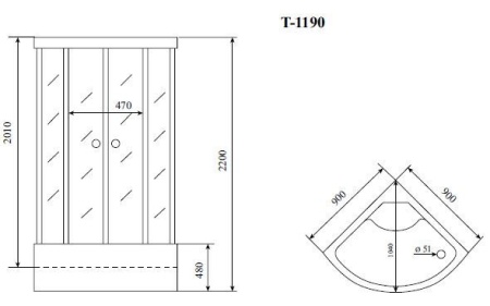 Душевая кабина Timo Comfort T-8890 Clean Glass 90x90x220