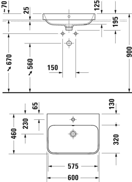 Раковина Duravit Happy D.2 Plus 2360601300 60 см, антрацит