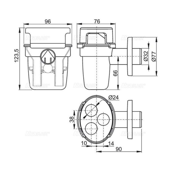 Сифон для сбора конденсата Alcaplast, AKS5