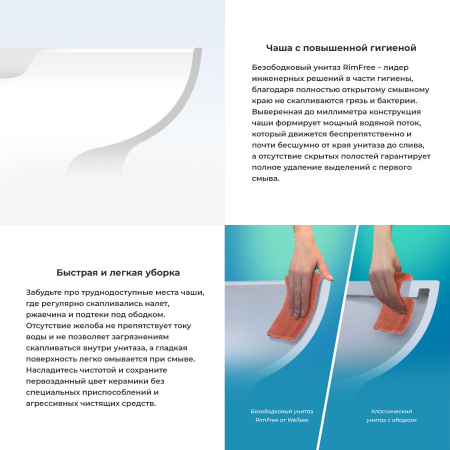 Безободковый подвесной унитаз в наборе 2 в 1: чаша подвесного унитаза, быстросъемное сиденье микролифт, цвет матовый белый Wellsee Chalice Perfection 182608001