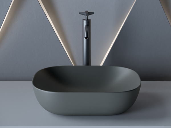 Умывальник Ceramicanova чаша накладная прямоугольная (цвет Капучино Матовый) Element 455x325x135мм