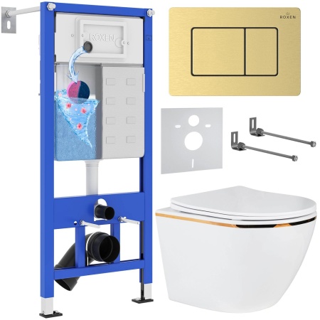 Комплект 6 в 1 RoxenBath StounFix Dual Fresh 968460 (состоит из:  710200,  Steel 420280GB, 530110-01G)