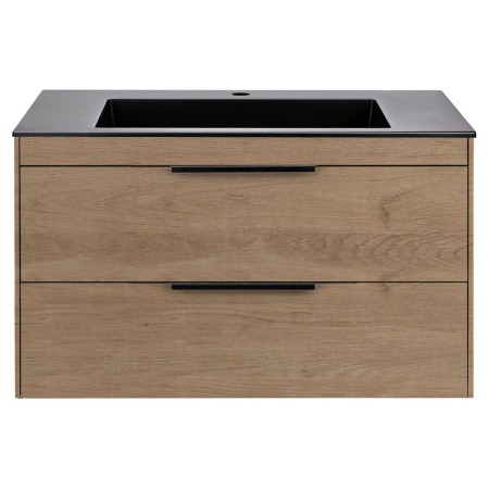 Тумба под раковину Vincea Chiara 2D 800 подвесная, 2 выкатных ящика soft-close, N.Oak