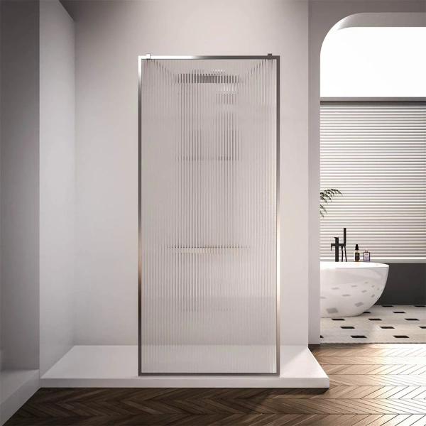 Душевая перегородка Veconi Korato KR-90F, 1100x2000, хром, рифленое осветлённое