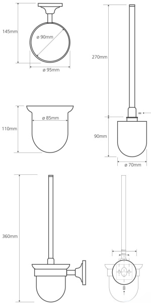 Ершик для унитаза Bemeta Retro 144113017