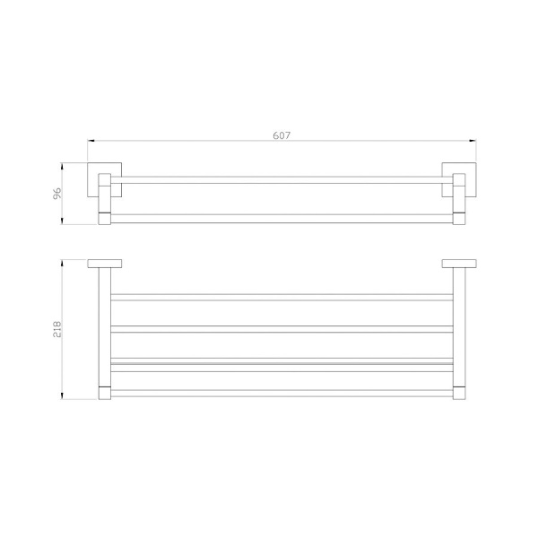 Полотенцедержатель с полкой WONZON & WOGHAND, Брашированный никель (WW-8981-BN)