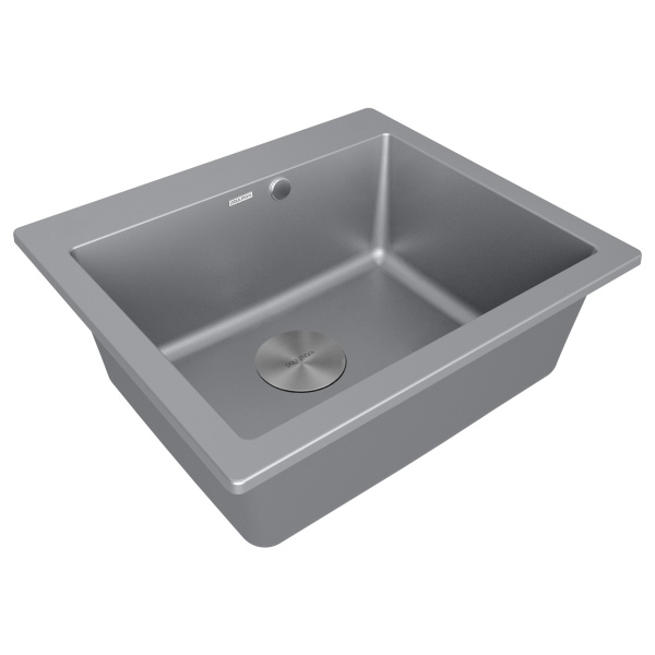Мойка KANTE 60, IT-GRANIT, PM106052-GRM, серый металлик, 600х520 мм, Paulmark