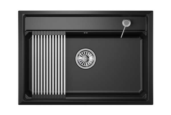Мойка для кухни Granula Kitchen Space 7301 шварц, 73х51 см, прямоугольная