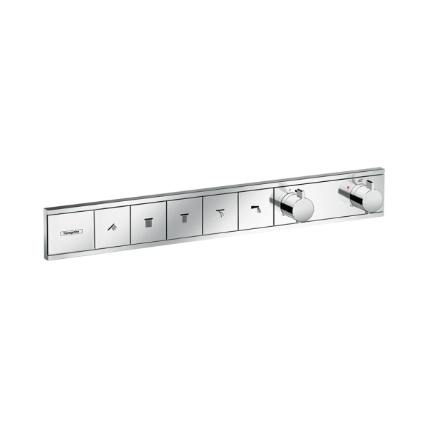 Hansgrohe RainSelect Термостат для душа скрытого монтажа с 5 кнопками хром-белый матовый 15384700